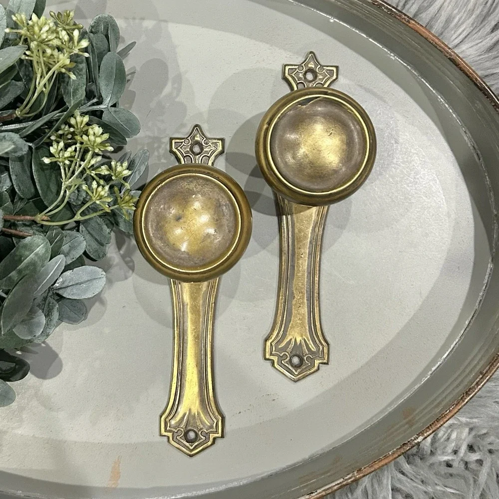 Corbin St. Johns Art Deco Brass Doorknob Pair For Wall Decor‎ &/Or Hanging Hook